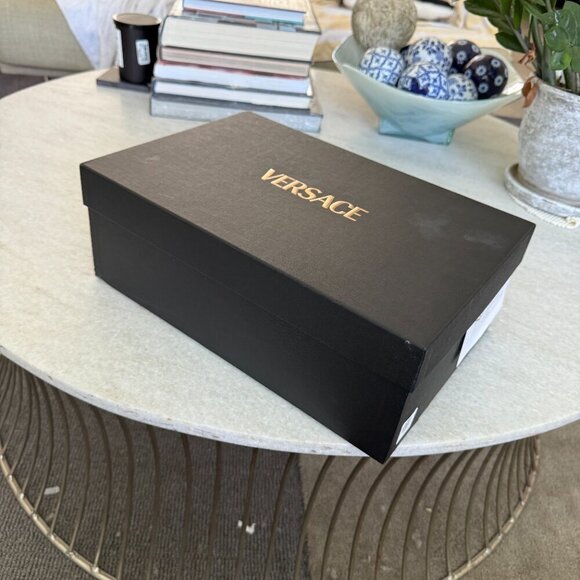 Versace Women’s Black croc-embossed Leather Medusa Mocassino Loafers, sizes - Picture 16 of 16